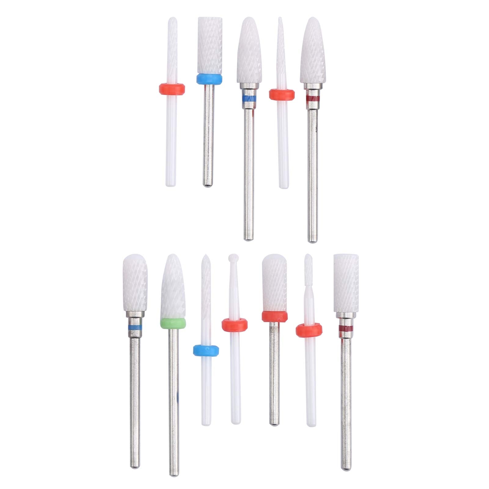 Jolof Store 12PCS Ceramic Nail Drill Bits for Acrylics and Cuticles