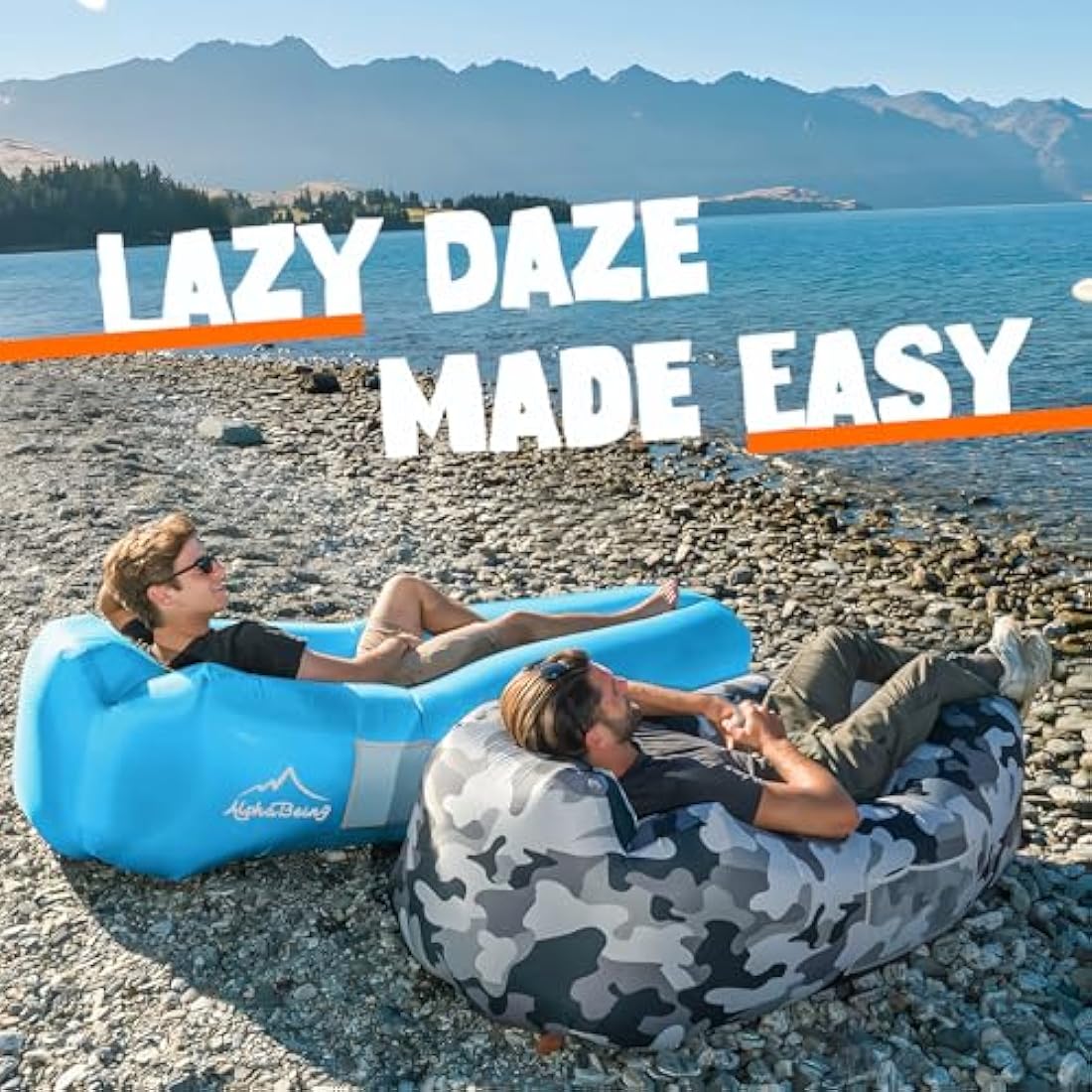 AlphaBeing Inflatable Lounger – Ripstop Fabric Air Sofa with Headrest