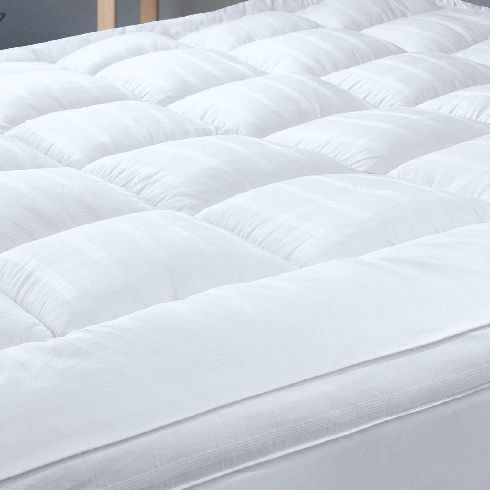 Single Mattress Topper - Extra Thick Cotton Baffle Box Pad