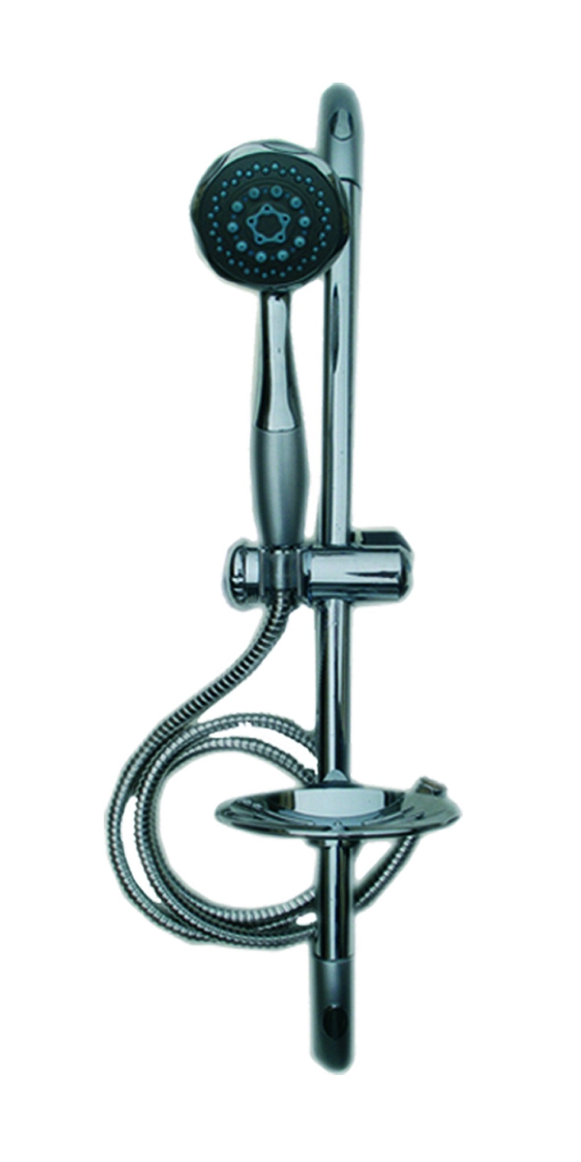 Kippen 5106 a Riser Rail – Silver Chrome Shower Set with Soap Dish
