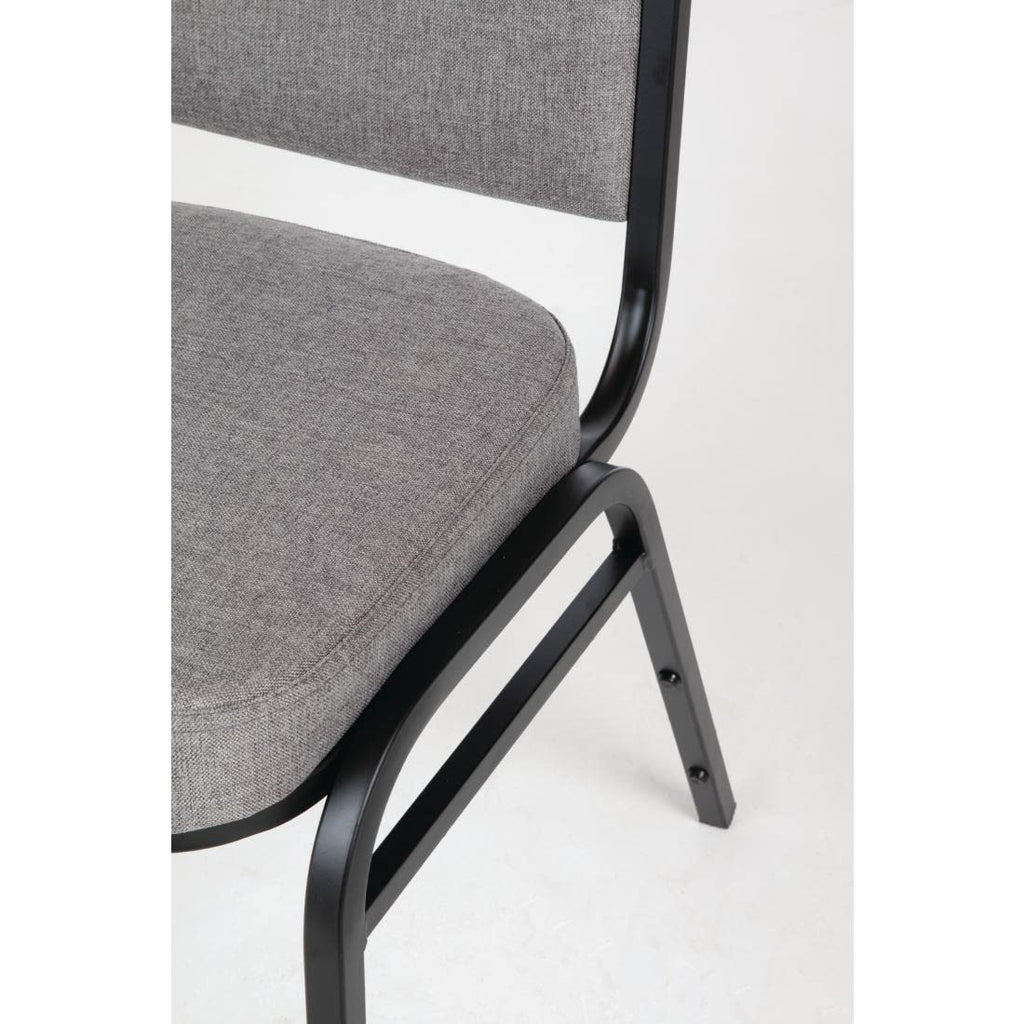 Bolero Square Back Stacking Banquet Chairs, Black & Grey Pack of 4 - image 5