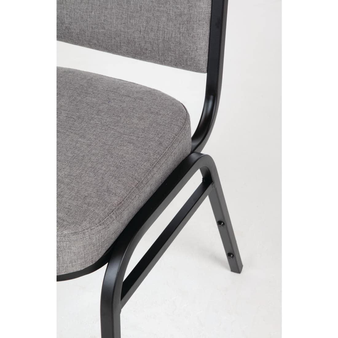 Bolero Square Back Stacking Banquet Chairs, Black & Grey Pack of 4 - image 5