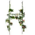 BAOYOUNI Tension Pole Plant Stand | 12-Tray Metal Corner Flower Rack