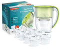 Aqua Optima Oria Water Filter Jug with 9 Evolve+ Cartridges, 2.8L - Green