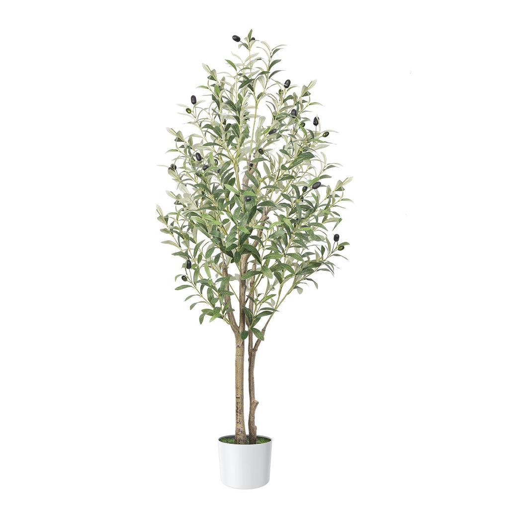 Alupssuc 4FT Artificial Olive Tree with White Pot | Faux Indoor Floor Plant