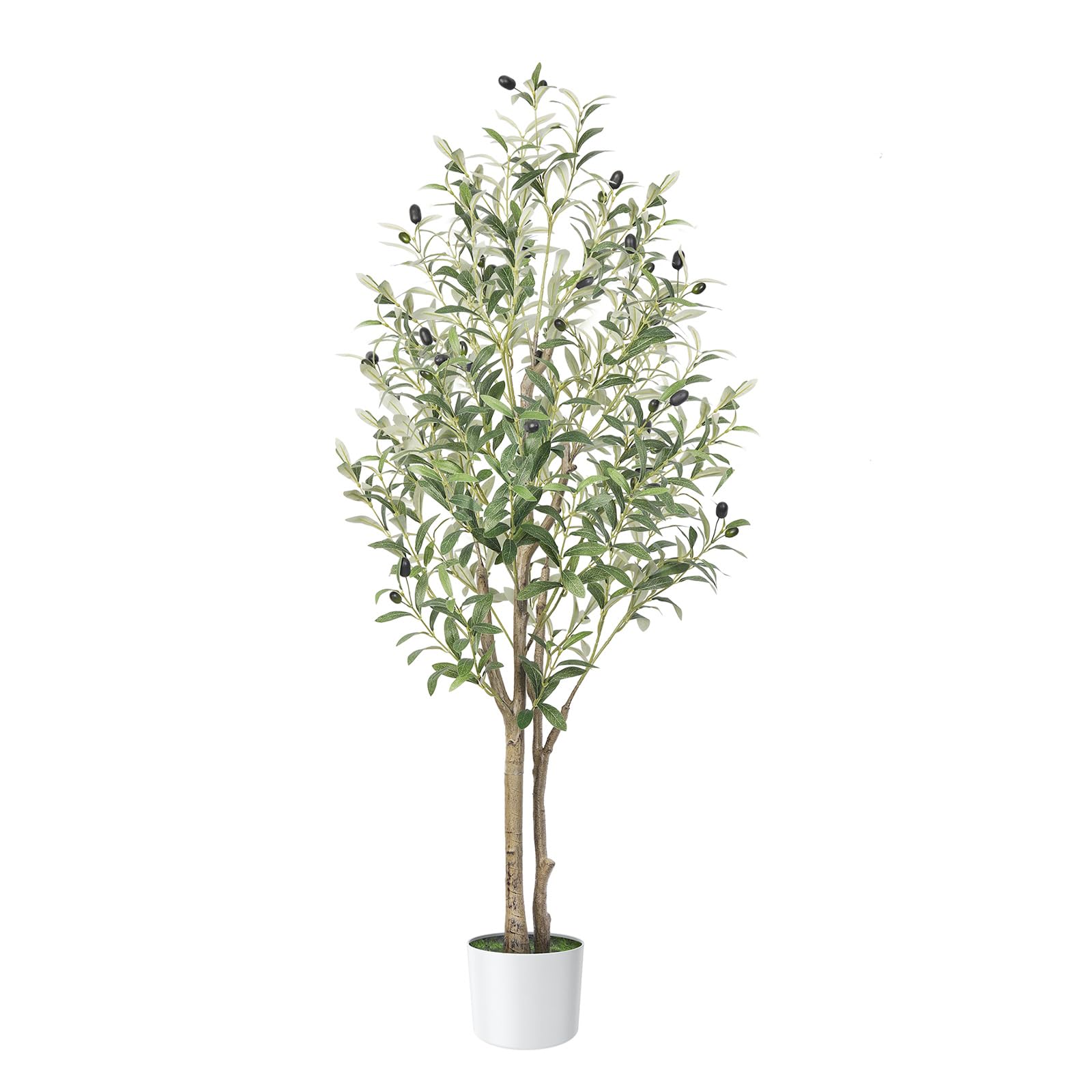 Alupssuc 4FT Artificial Olive Tree with White Pot | Faux Indoor Floor Plant