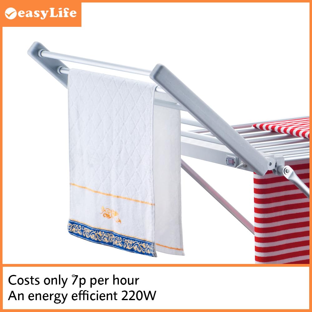 Easylife Electric Heated Clothes Drying Rack – 18 Rail Winged Airer