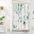 Uiiooazy Eucalyptus Shower Curtain | Sage Green Floral Waterproof Fabric