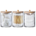 SoapUp 3-Piece Acrylic Bathroom Storage Boxes with Bamboo Lids