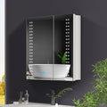 Quavikey LED Bathroom Mirror Cabinet with Shaver Socket & Demister