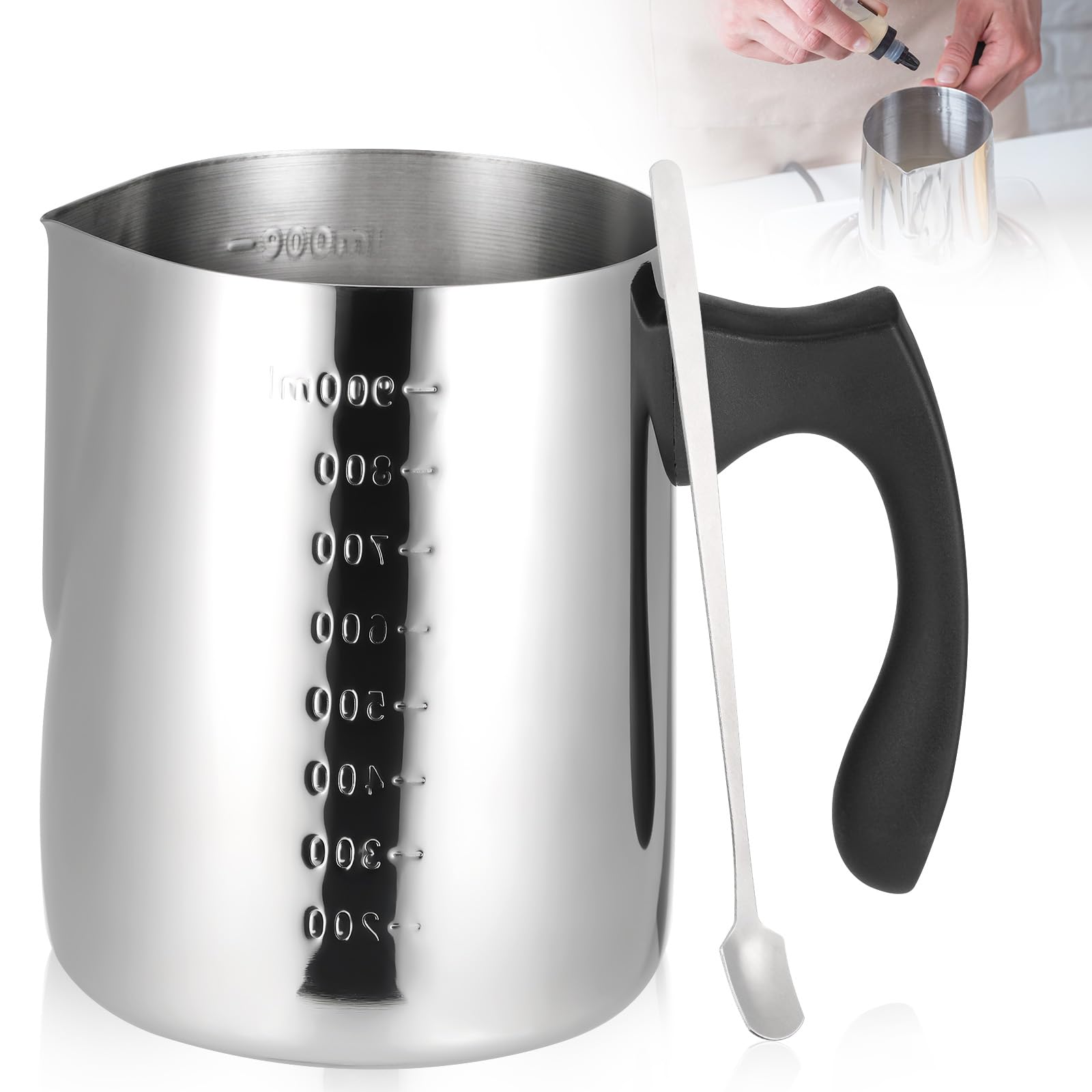 Hejo 900ML Candle Wax Melting Pot – Stainless Steel Jug with Stirring Spoon
