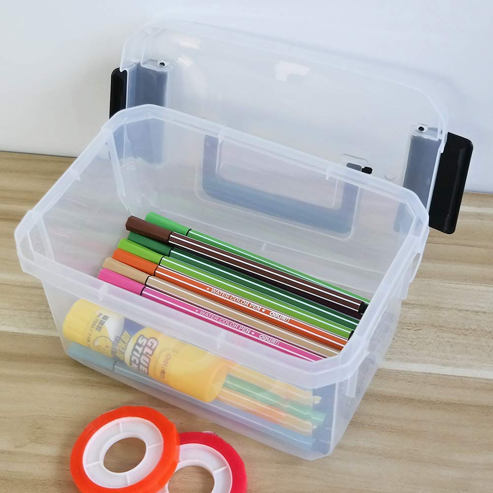 Dehouse 2 L Plastic Mini Storage Latch Box, 4 Packs Clear Storage Box, F - image 4