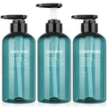 Weegoo 3-Pack 500ml Blue Plastic Soap Dispenser Bottles for Shampoo