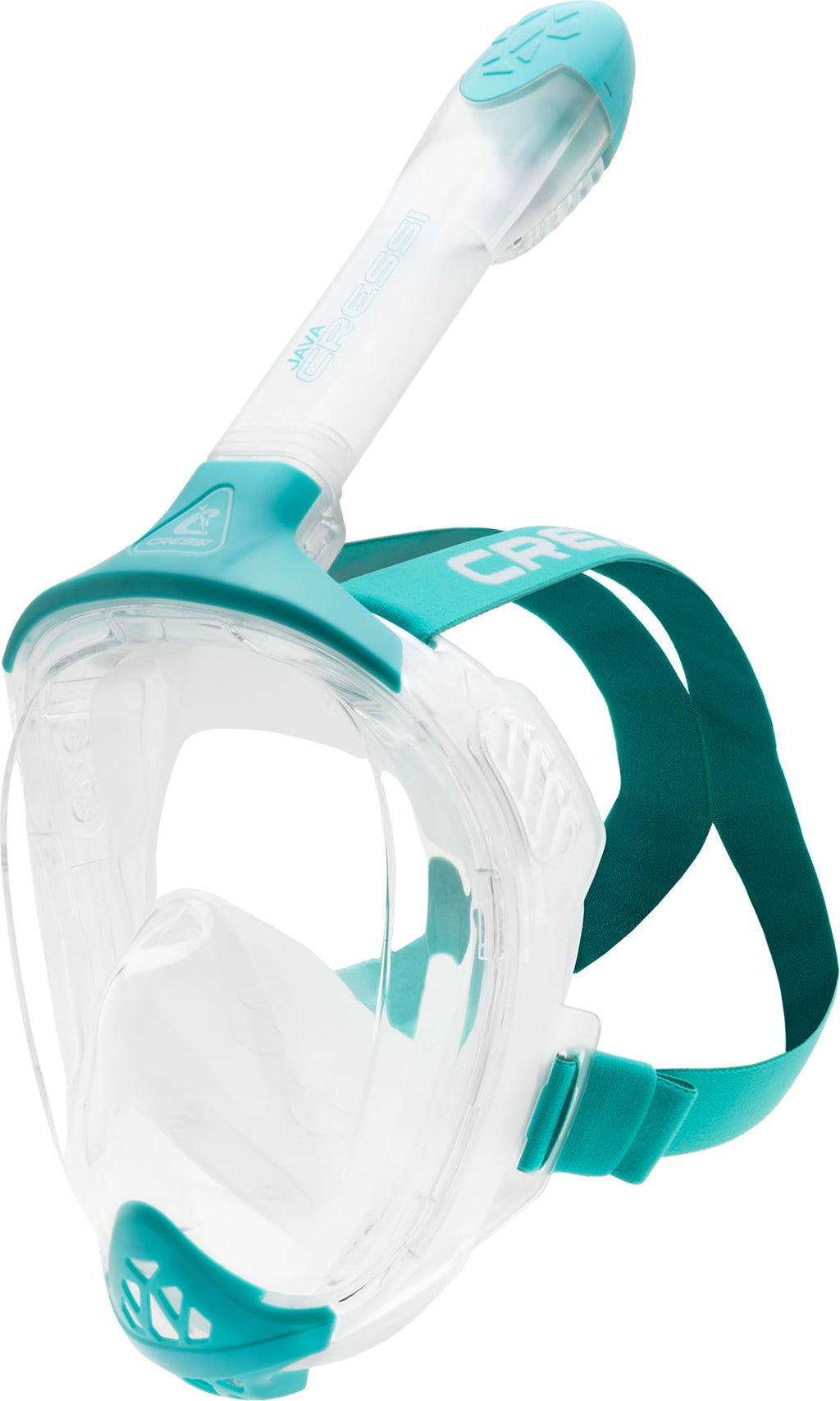 Cressi Java Full Face Snorkel Mask – Anti-Fog Silicone – Aquamarine S/M