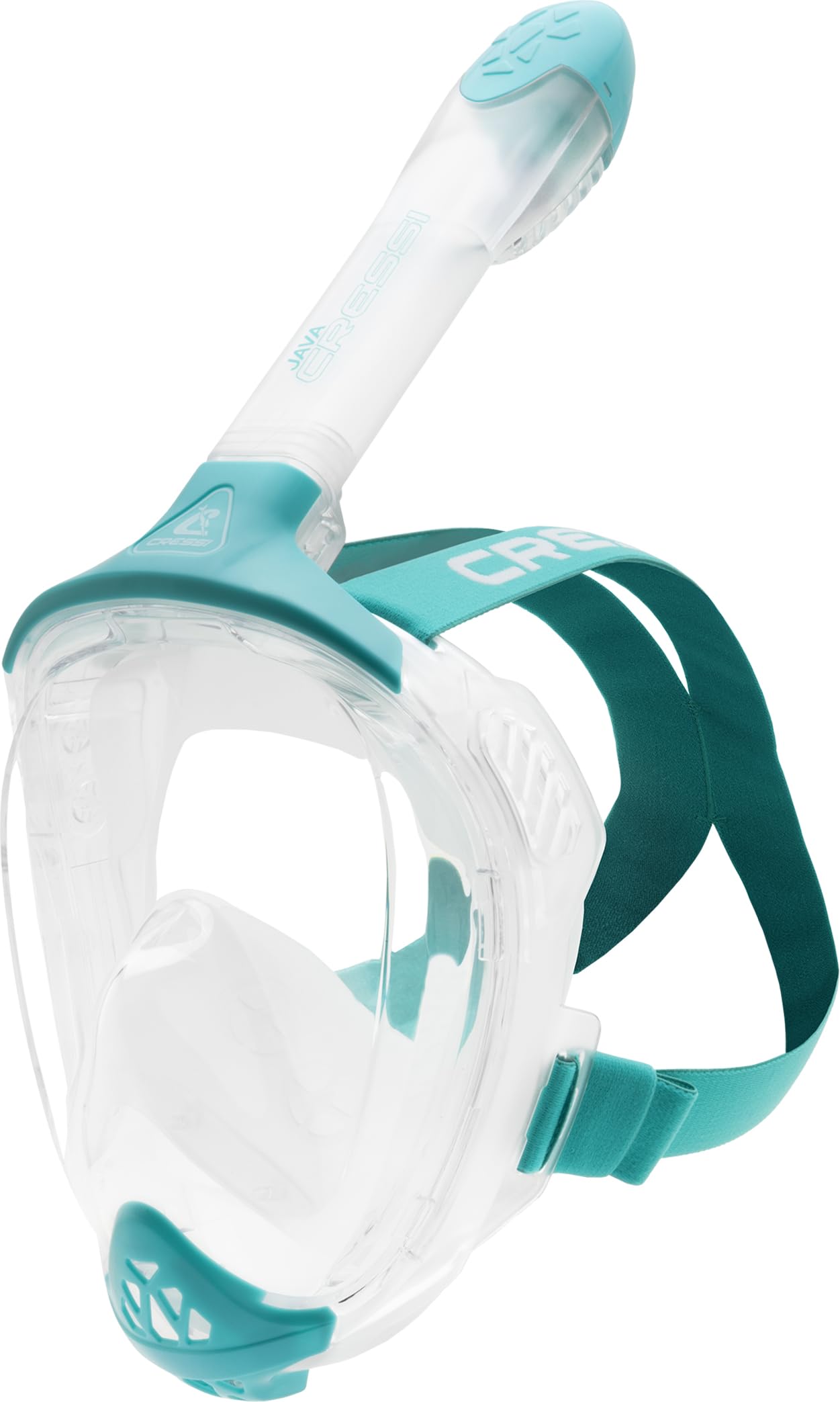 Cressi Java Full Face Snorkel Mask – Anti-Fog Silicone – Aquamarine S/M