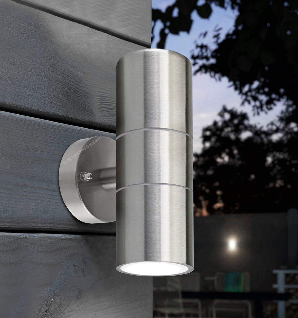 Stainless Steel Up Down Outdoor Wall Lights - Pack of 4