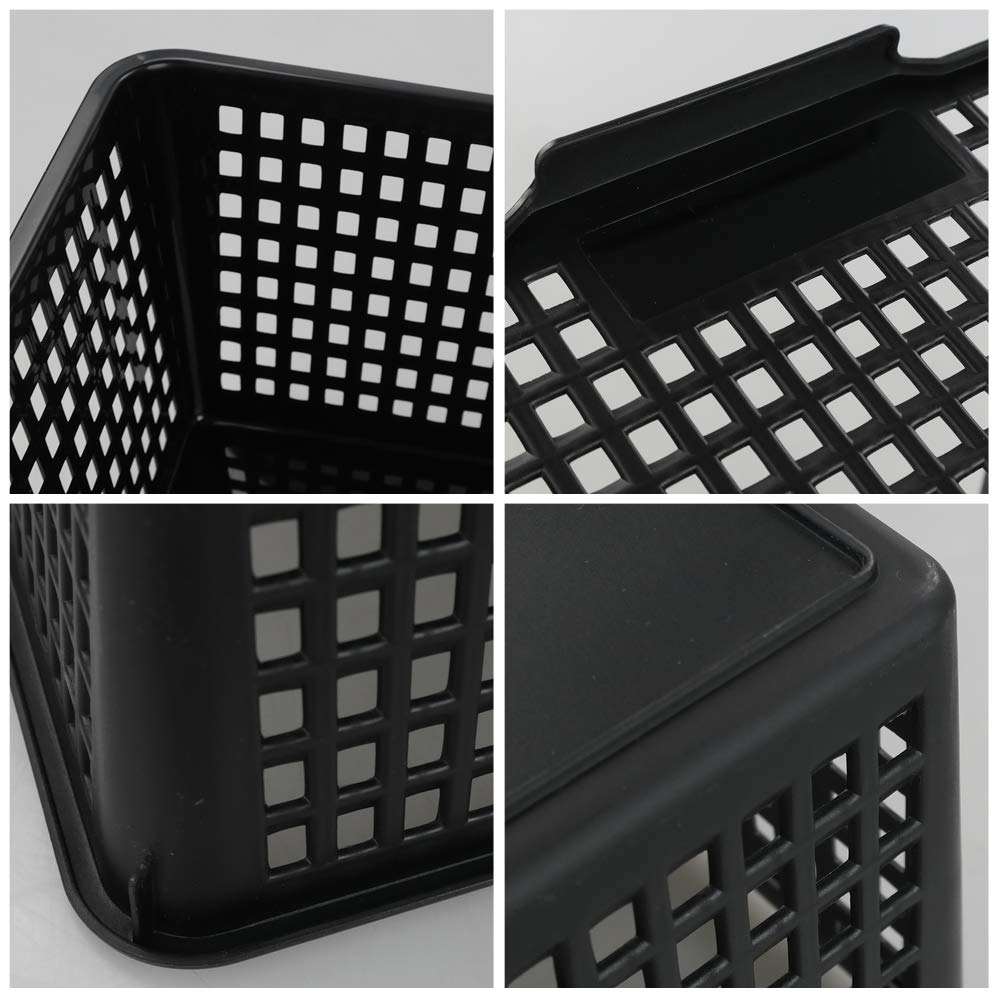 Yarebest Large Plastic Storage Basket Box, Cupboard Storage Baskets, 3-Pack Black - image 3