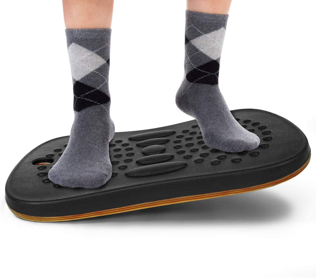 Yes4All Wobble Balance Board with Foam Pad for Standing Desk – Grey