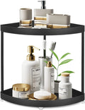 APAFISH 2-Tier Corner Storage Shelf – Black Metal Countertop Organiser