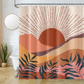 Uiiooazy Boho Abstract Shower Curtain – Terracotta Sunset Polyester