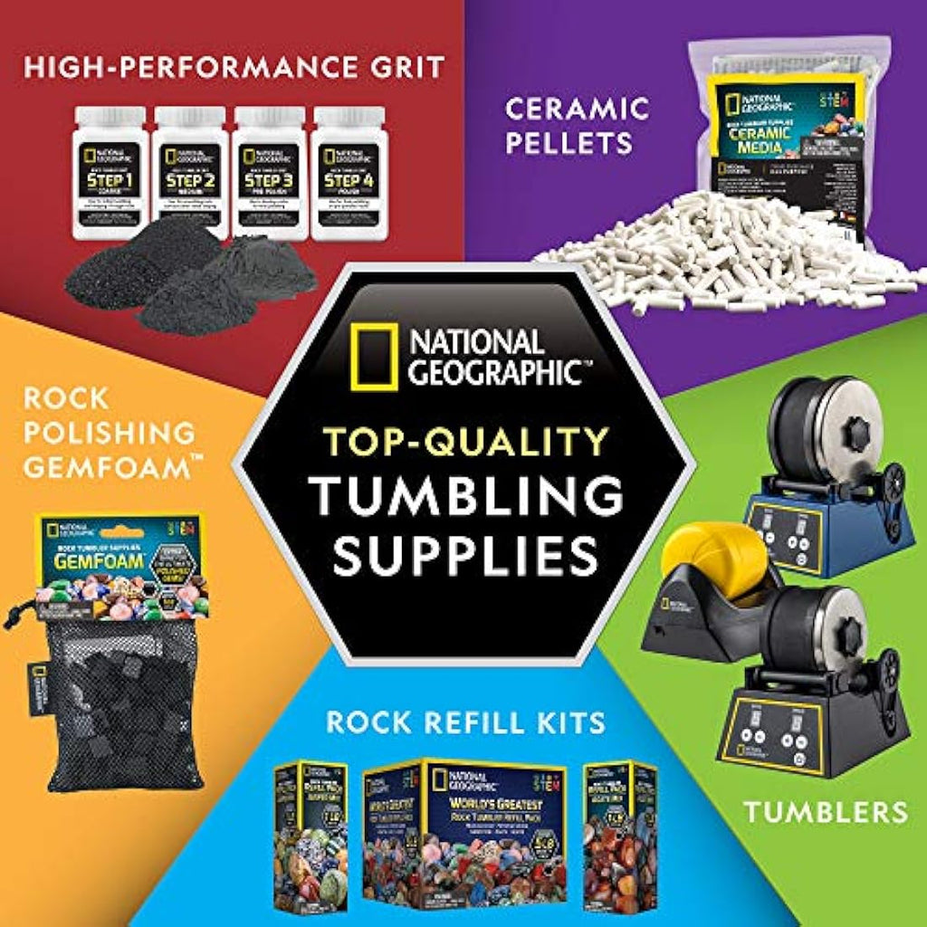 National Geographic Rock Tumbler Refill Kit – 1.36kg Madagascar Rocks