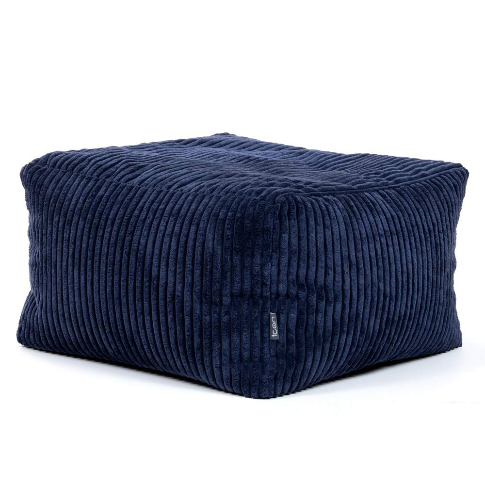 icon Amara Small Cord Bean Bag Footstool with Filling Included, Blue - image 1