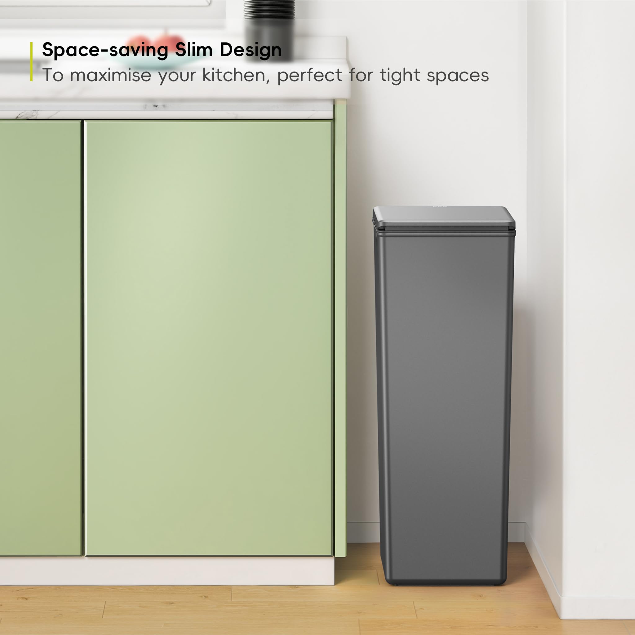 EKO Morandi 40L Touch Top Recycling Bin – Dark Grey Modular Kitchen Bin