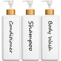 GMISUN Shampoo and Conditioner Dispenser Set | 3 Pack Refillable Bottles
