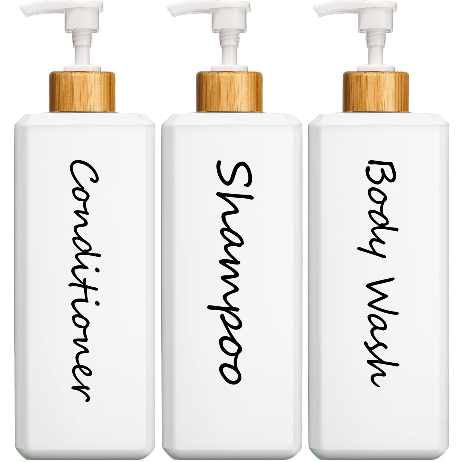 GMISUN Shampoo and Conditioner Dispenser Set | 3 Pack Refillable Bottles