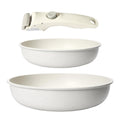 GiPP 3-Piece Nonstick Cookware Set with Detachable Handle | White