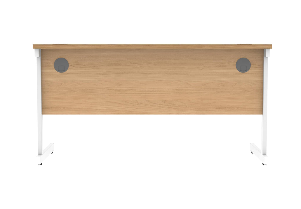 Office Hippo Essentials Rectangular Writing Computer Work Place, Home Office Desk with Cable Port Management, MFC, Norwegian Beech, 140x60cm - image 2