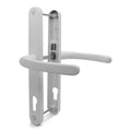 TSS White UPVC Door Handle Pair | 92mm PZ Sprung Lever | 240mm Screws