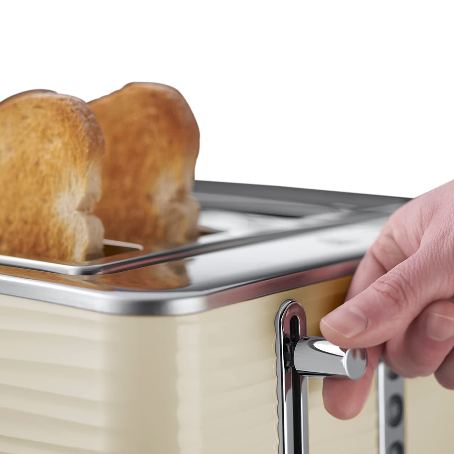 Russell Hobbs Inspire 4-Slice Toaster – Cream Textured High Gloss