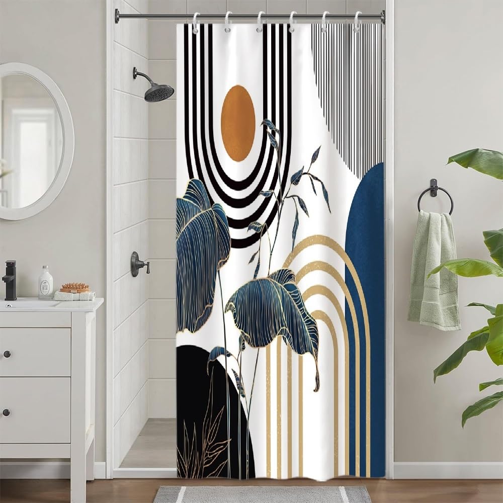 Uiiooazy Anti-Mould Shower Curtain | Tropical Palm Leaves | 90 x 180 cm