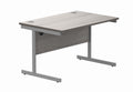Office Hippo Essentials Rectangular Writing Computer Work Place, Home Office Desk with Cable Port Management, MFC, Alaskan Grey Oak, 120x80cm