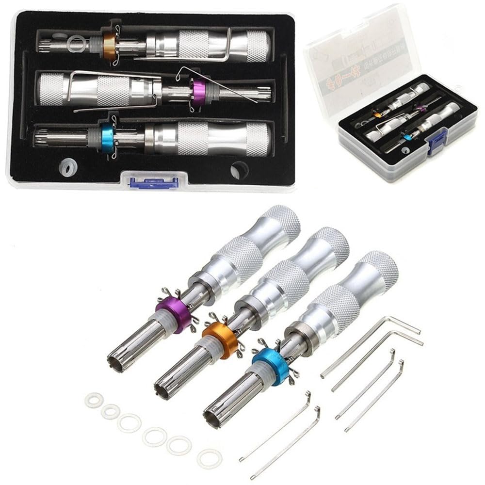 YQLEISHI 3-Piece Tubular Lock Pick Set | 7-Pin Adjustable Tools