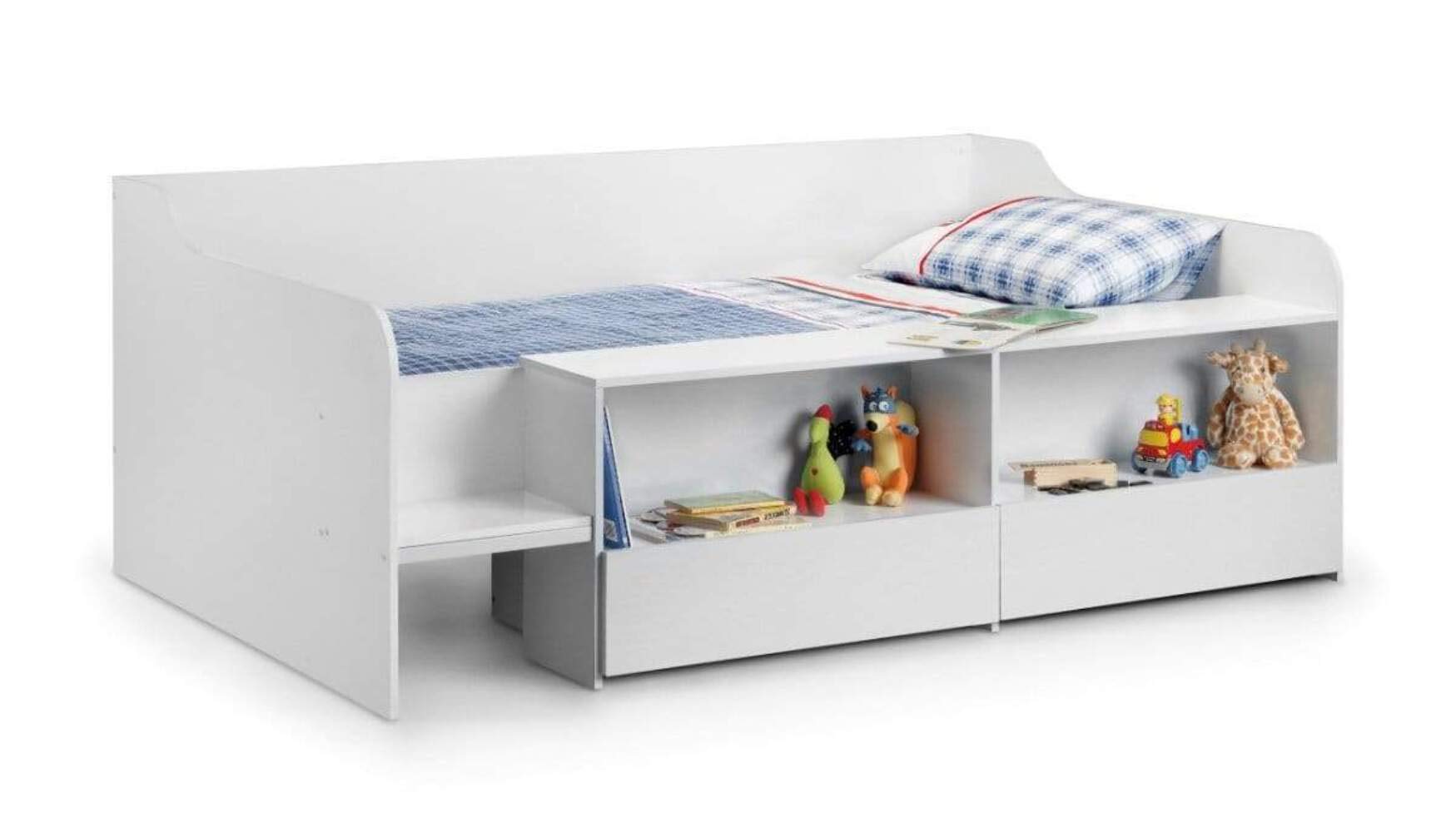 Julian Bowen Stella Low Sleeper | Single Kids Bed with Storage - White