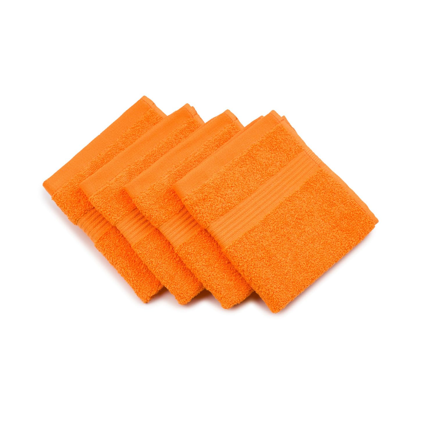 Gözze New York Face Cloths – Set of 4 Orange 100% Cotton Washcloths
