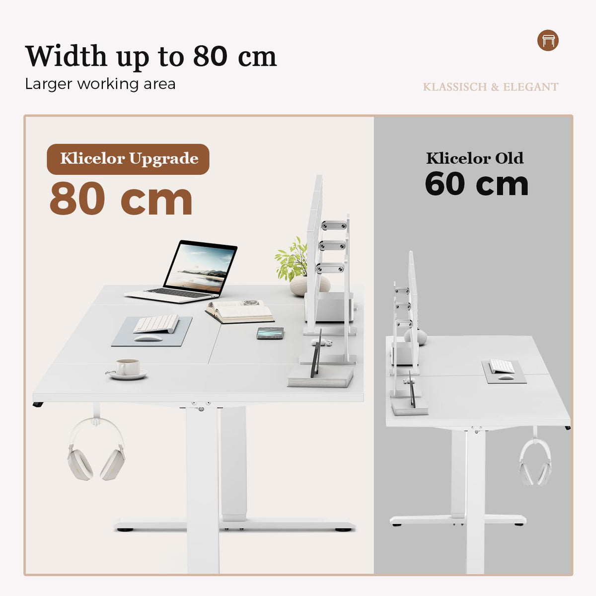 Klicelor Height Adjustable Electric Desk, 2 Memory Buttons, 140x80cm - image 3