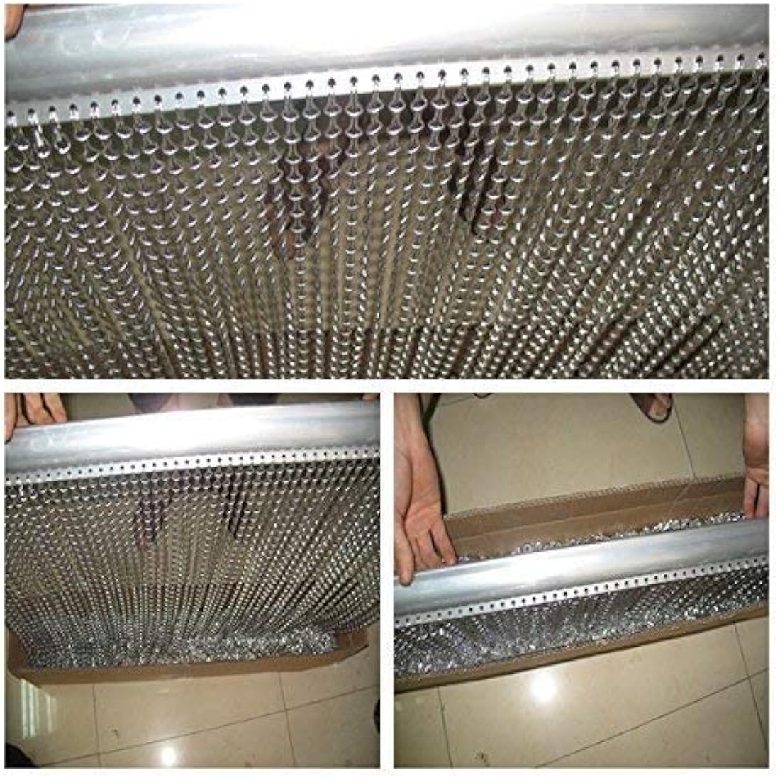 Chawniao Aluminium Fly Door Chain Curtain - 90x200cm Metal Insect Screen