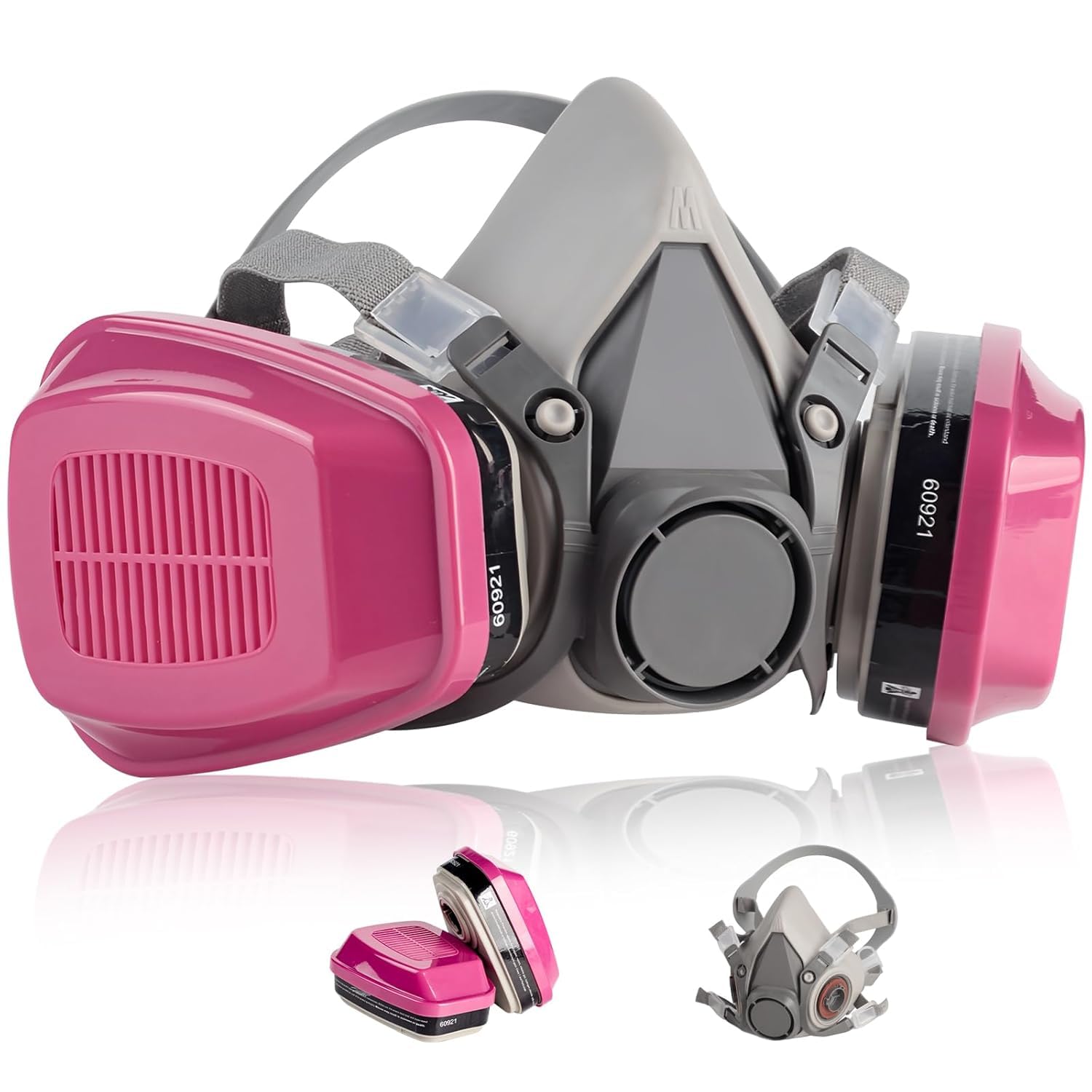 Sykua Reusable Half Face Respirator Mask with 60921 Filters for Paint