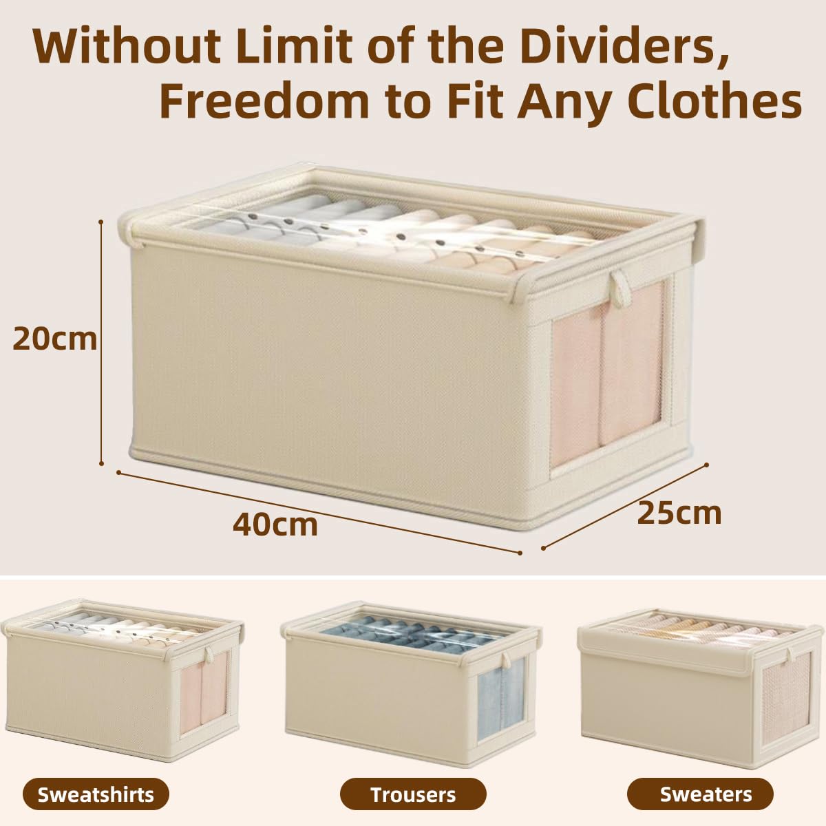 Tosoda Wardrobe Storage Organiser Boxes with Lids for Clothes Trousers - image 4