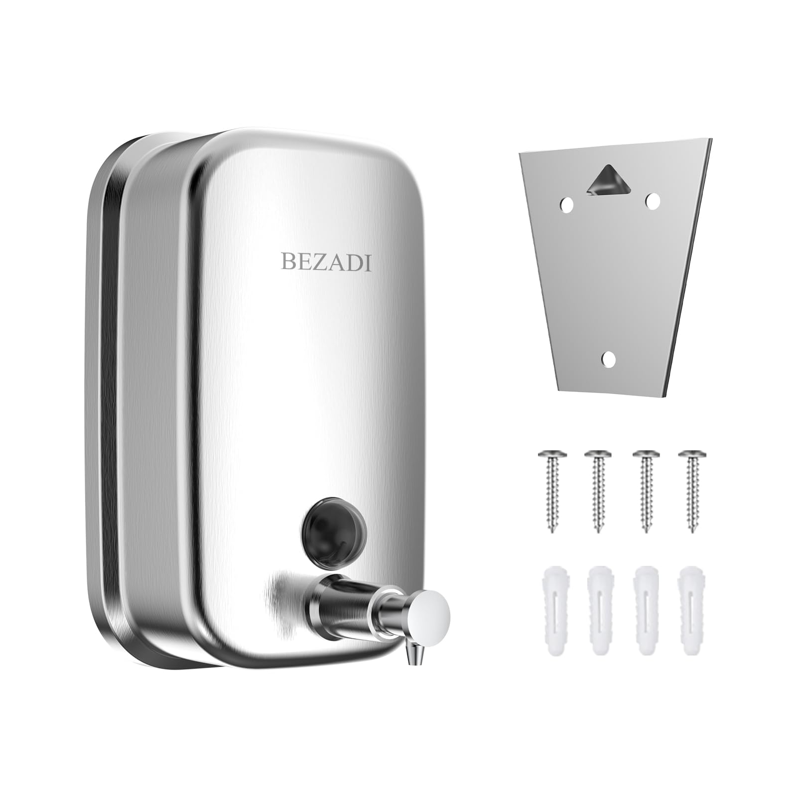 BEZADI 500ml Soap Dispenser | Wall Mounted Stainless Steel Liquid Pump