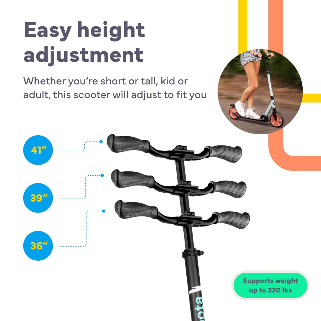 LaScoota Foldable Kick Scooter | 200mm Wheels & Shock Absorption - Aqua