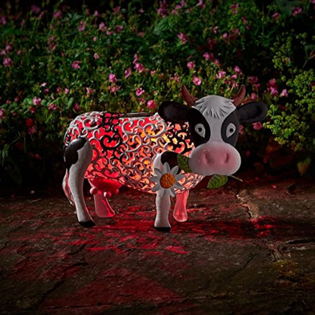 Smart Solar Daisy Cow Silhouette Garden Light - LED Outdoor Decor