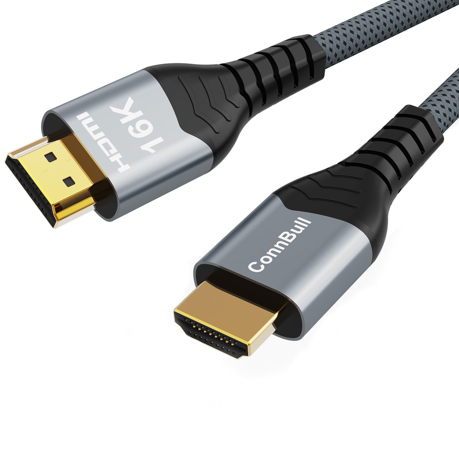 ConnBull 16K Ultra High Speed HDMI 2.2 Braided Cable - 96Gbps, 6.6FT