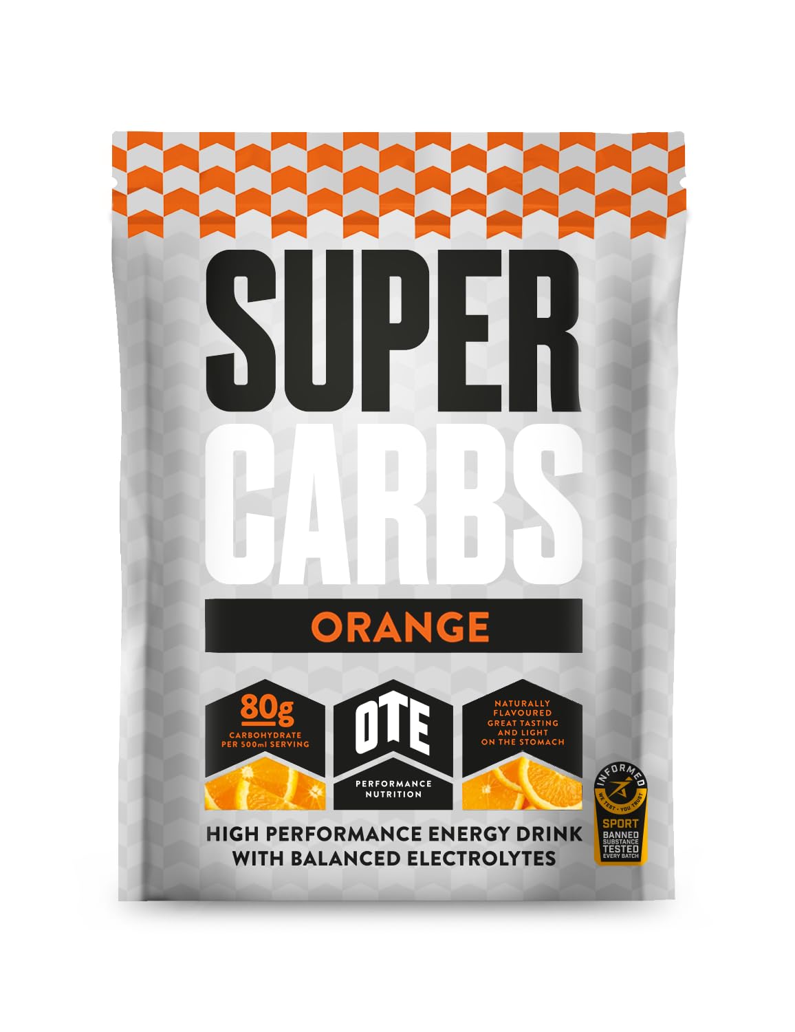 OTE Super Carbs Energy Drink – 80g Carbohydrates & Electrolytes – Orange