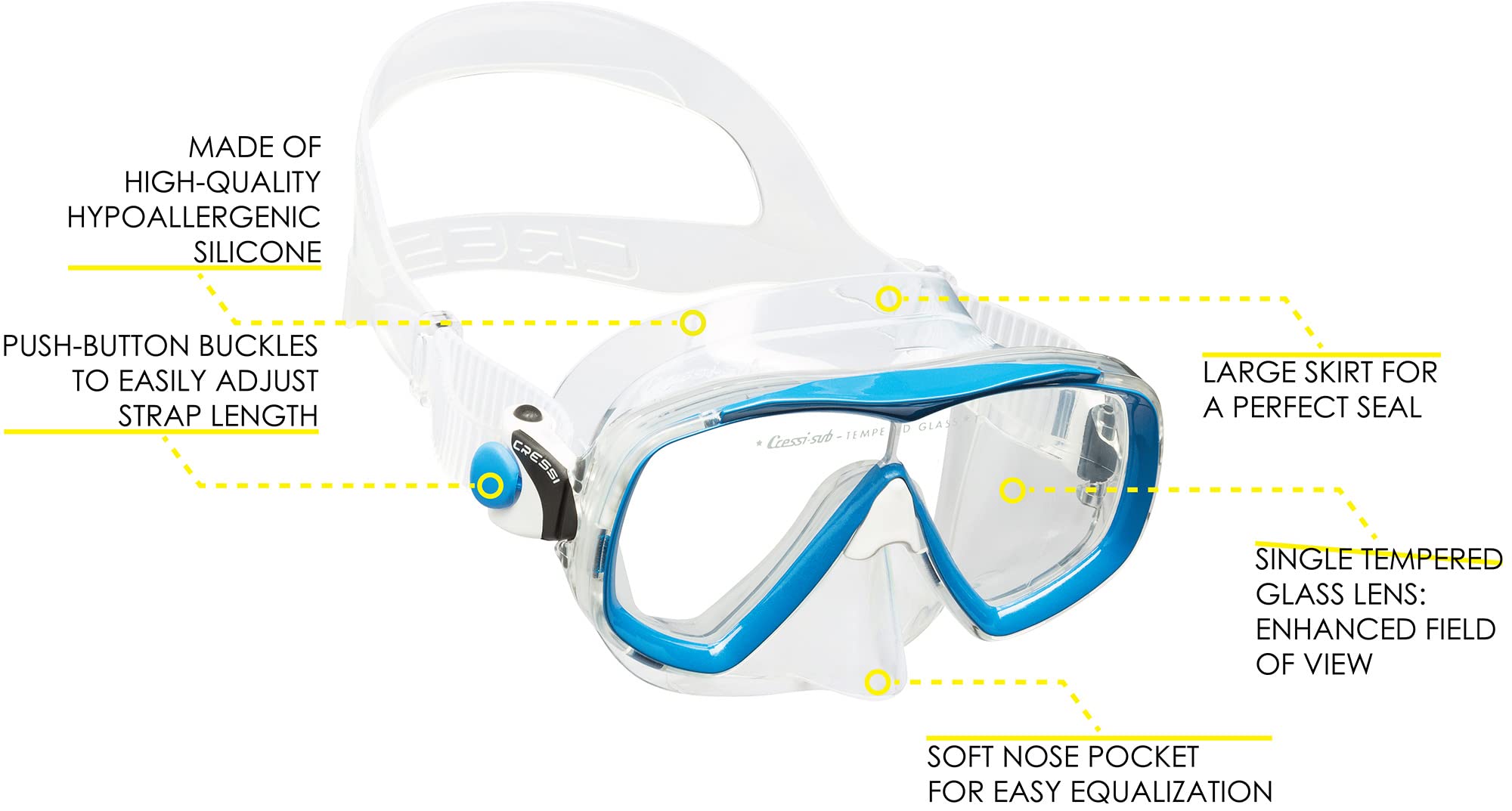 Cressi Estrella Jr Snorkeling Set – Kids Silicone Mask & Snorkel Combo