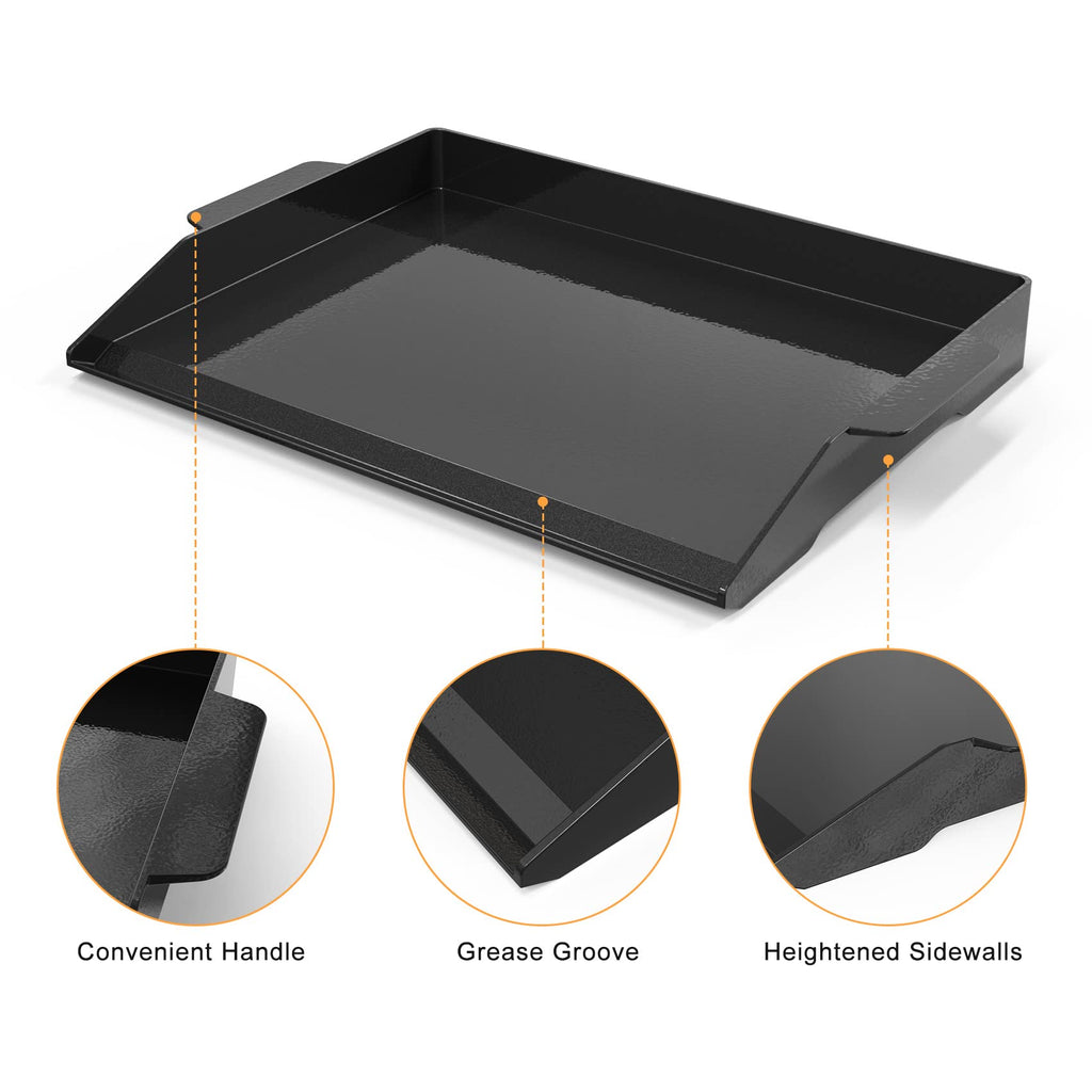 Onlyfire Enamelled Cast Iron BBQ Griddle Plancha for Gas Grills - 23x16"