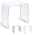 Libaro Meran Acrylic Shower Stool with Handle - XL Transparent Seat
